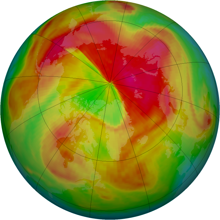 Arctic ozone map for 18 April 1988